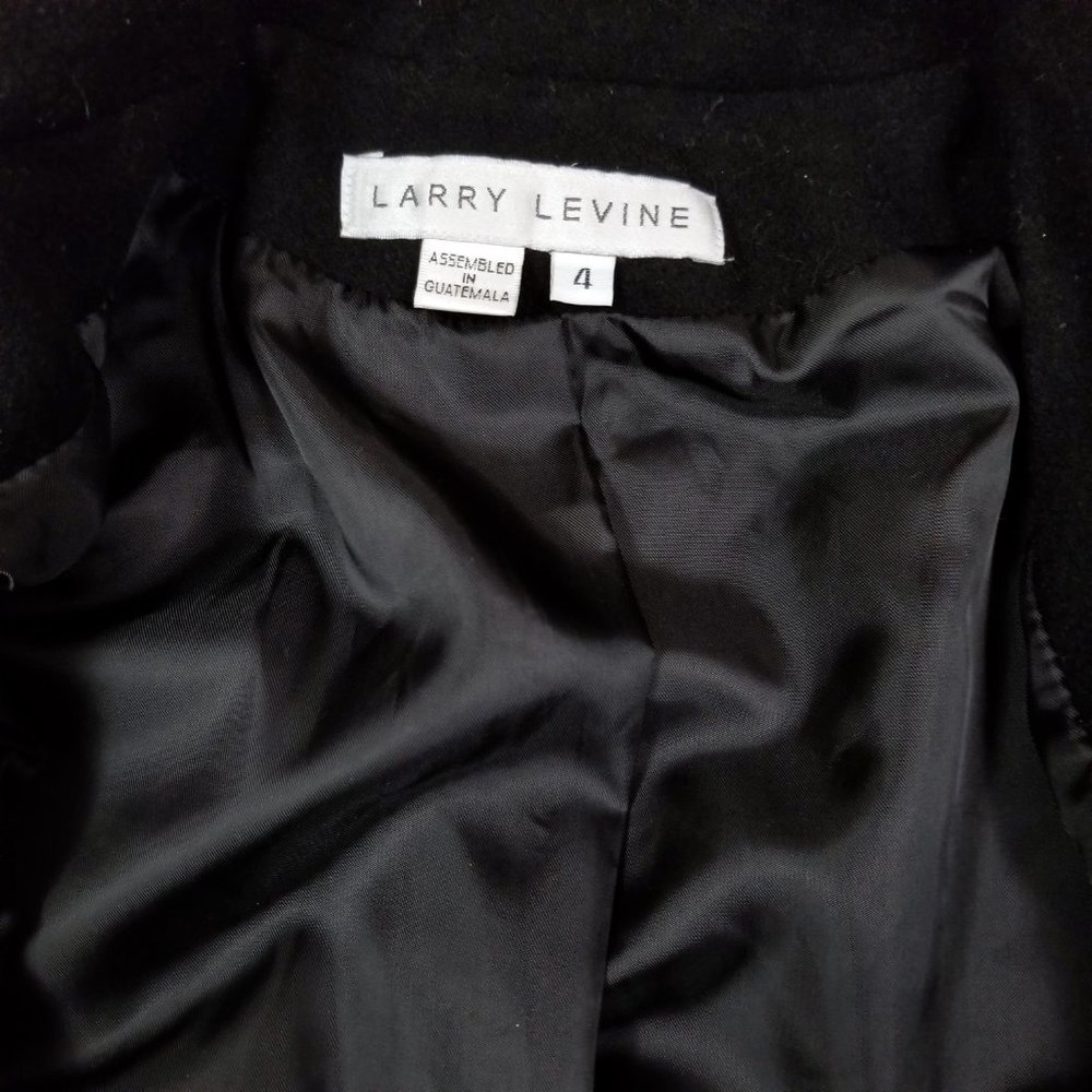 Larry Levine Black Trench Pea Coat Women's Size 4 - Picture 5 of 5